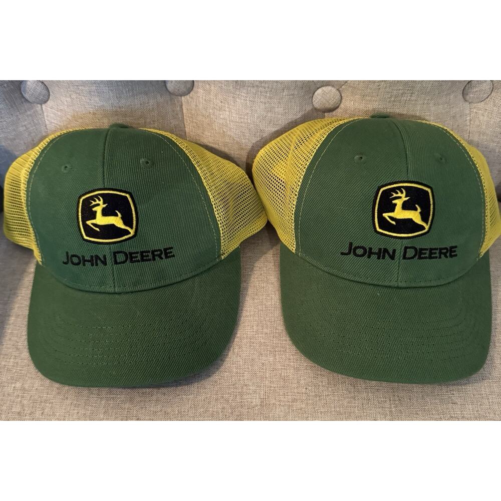 John Deere Hat 2 Men's Logo Contrast Mesh Core Baseball Cap, Yellow, One Size